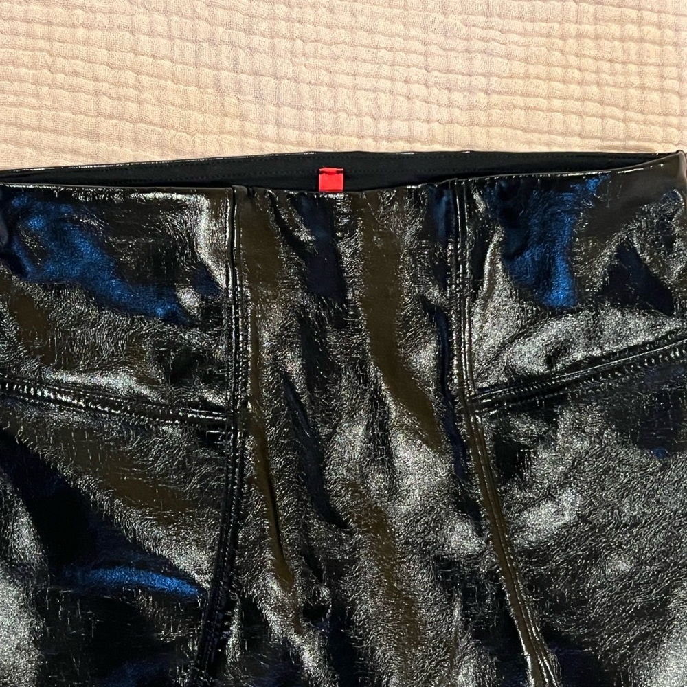 Spanx Faux Patent Leather Leggings Black XS - Picture 4 of 16